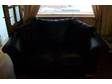LEATHER SOFA 3 seater 2 seater and footstool dark blue....