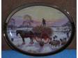 HORSE PLATE in an oval shape with thick gold rim, ....