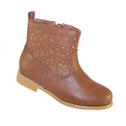  Girls tan studded western boot