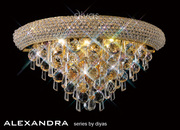 Buy Alexandra Wall Lamp Medium 3 Light French Gold/Crystal