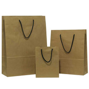 Brown Paper Bags with Rope,  Flat & Twisted Handles