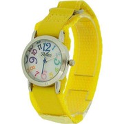 Buy Reflex Kids White Dial Colourful Digits Yellow Velcro Fabric Strap