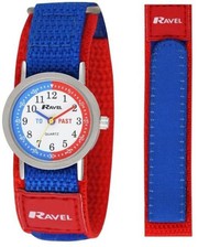 Buy Ravel Timeteacher Children's Quartz Watch White Dial Velcro Nylon 