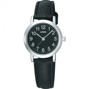 Buy Lorus Ladies Black Leather Strap Watch