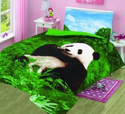 Buy Panda Print Cot Bed Duvet Cover with Pillowcase
