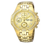 Buy Pulsar Ladies Stone Chronograph Gold Plated Bracelet Watch