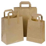 Buy Brown Paper Bags with Flat Handle from Pico Bags