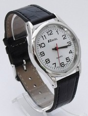 Ravel Men’s Classic 3 Hand Silver Watch with Black Strap R0106.14.1