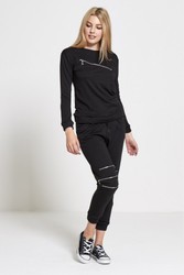 Black Lounge Wear Tracksuit