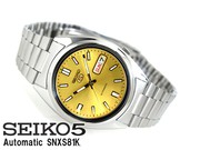 Seiko Men's SNXS81K Seiko 5 Automatic Gold Dial Stainless Steel Watch