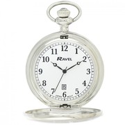 Ravel Polished Dated Pocket Watch Silver R1001.10