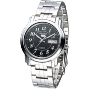 Seiko 5 Men Silver Stainless Steel Automatic Watch Black Dial SNKL91K1