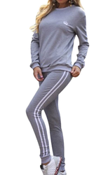 Tracksuit Set Long Sleeve Stripe Sweatshirt Hoodies+Pants Sports Suits