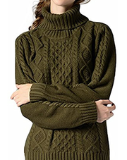Long Sleeve Turtleneck Chunky Knit Top Pullover