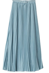 women's elegant solid color Bohemian pleated long skirt