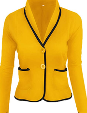 Andongnywell Women's Blazers Long Sleeve Button Lapel Work Office Blaz
