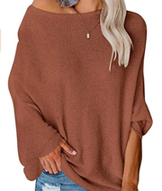 ANRABESS women's off-the-shoulder long sleeve oversized pullover sweat