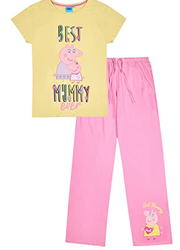 Ladies Peppa Pig Best Mummy Pyjama Set Yellow