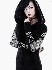 Women's Gothic Hoodies Sweatshirts Punk Hooded Long Sleeve0909