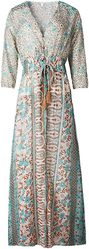 Bohemian summer V-neck floral dress beach skirt0614