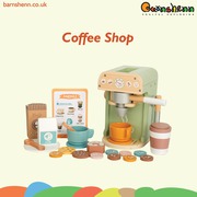 Wooden Kids' Coffee Shop Playset – Barnshenn's Wooden Toy Cafe for Ima